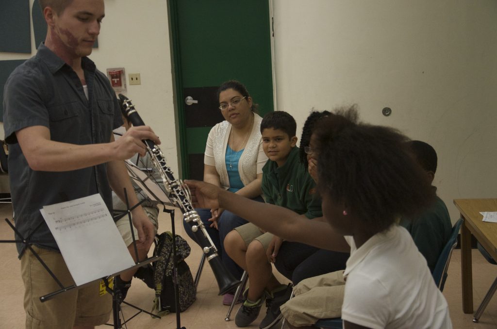 Matt Dkyeman with students in Miami