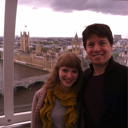 Joshua Bell and Anna Litvienko overlooking London.