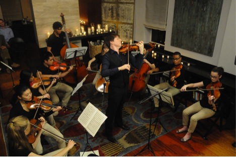 Joshua Bell and FTT/YoungArts alumni at Bell's apartment