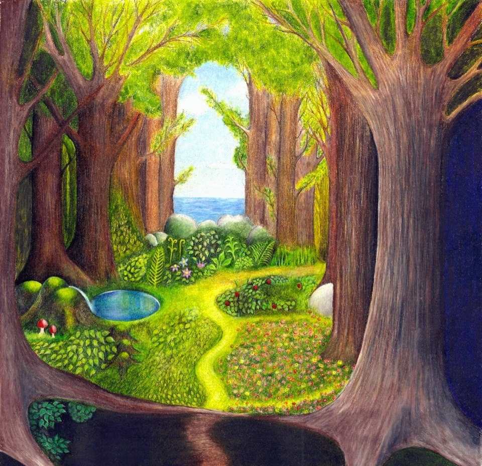 Painting of a forest