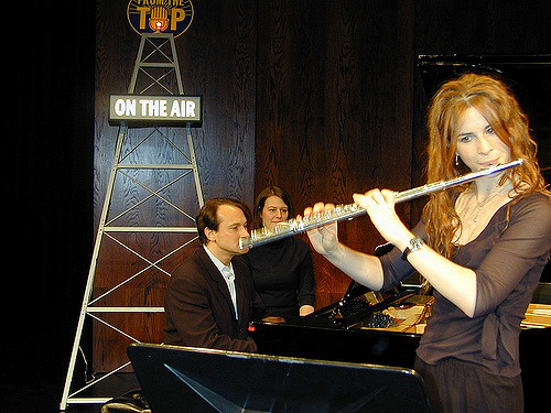 Emi Ferguson plays flute with Christopher O'Riley on From the Top