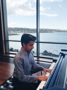 Arts Leadership grant winner Avik Sarkar plays piano